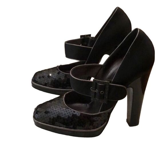 Alberta Ferretti Sequin Mary Jane Heels Size 8 - Picture 4 of 10